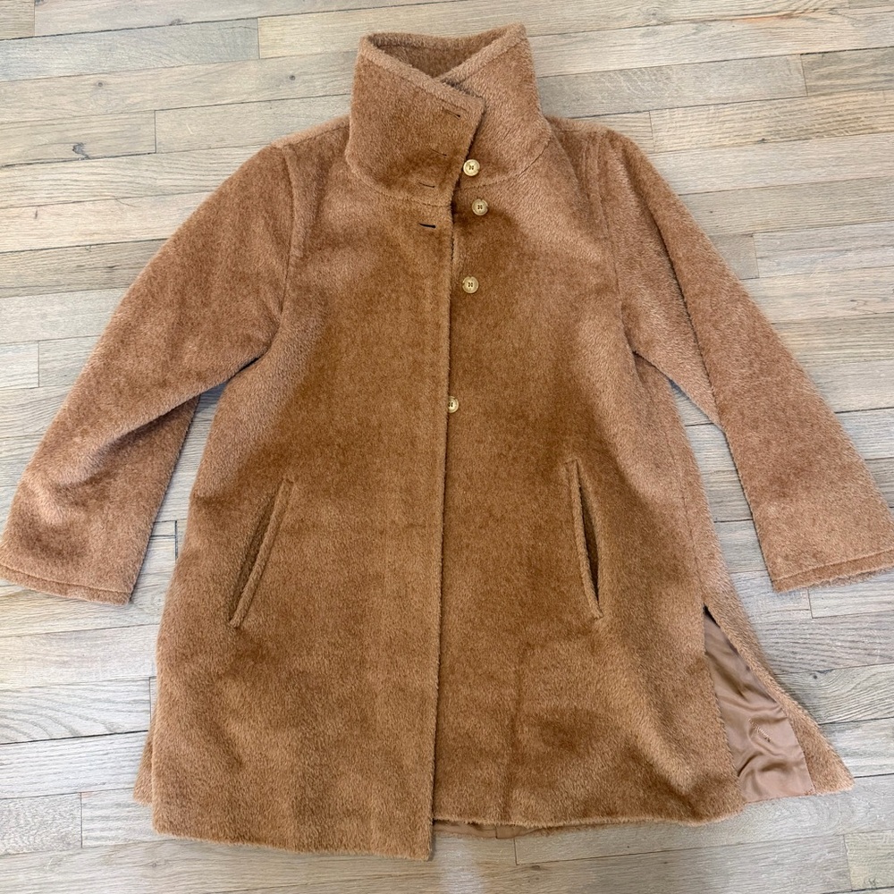 Max Mara Alpaca Camel Teddy Swing Coat 2 4 XS S